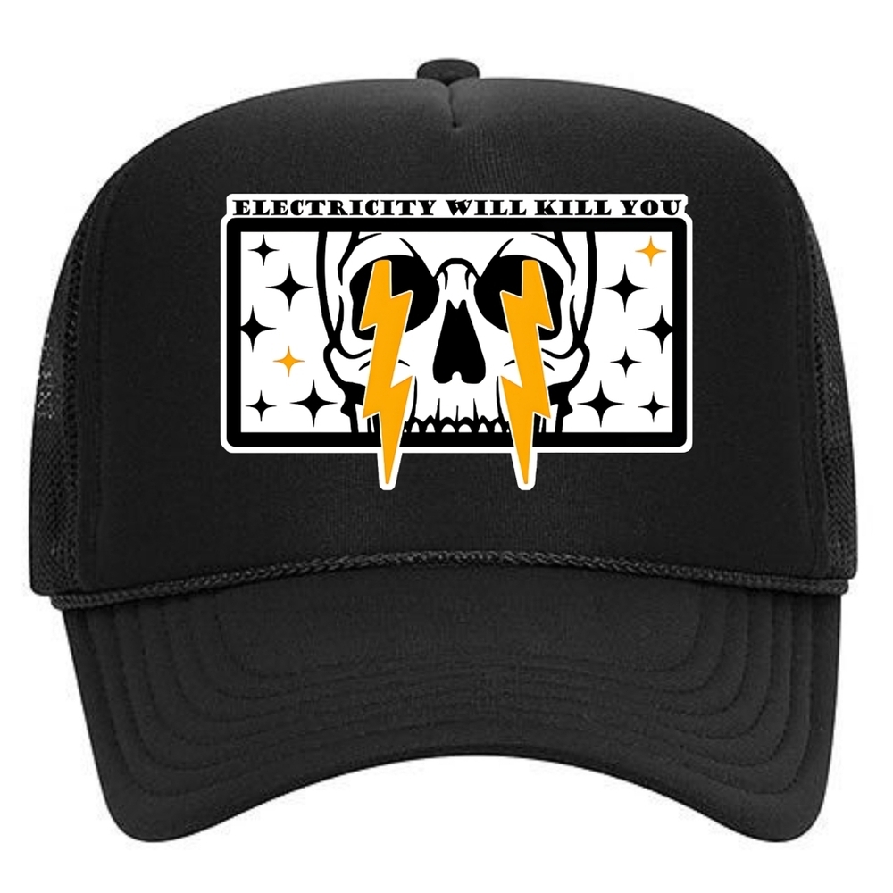Lineman Lineworker Foam Trucker Mesh Snapback Cap Hat Black